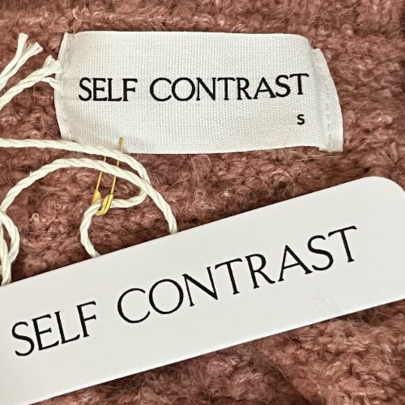 Anthropologie Self Contrast NWT Small Cable Knit Cropped Sweater Blush Pink - Picture 5 of 10